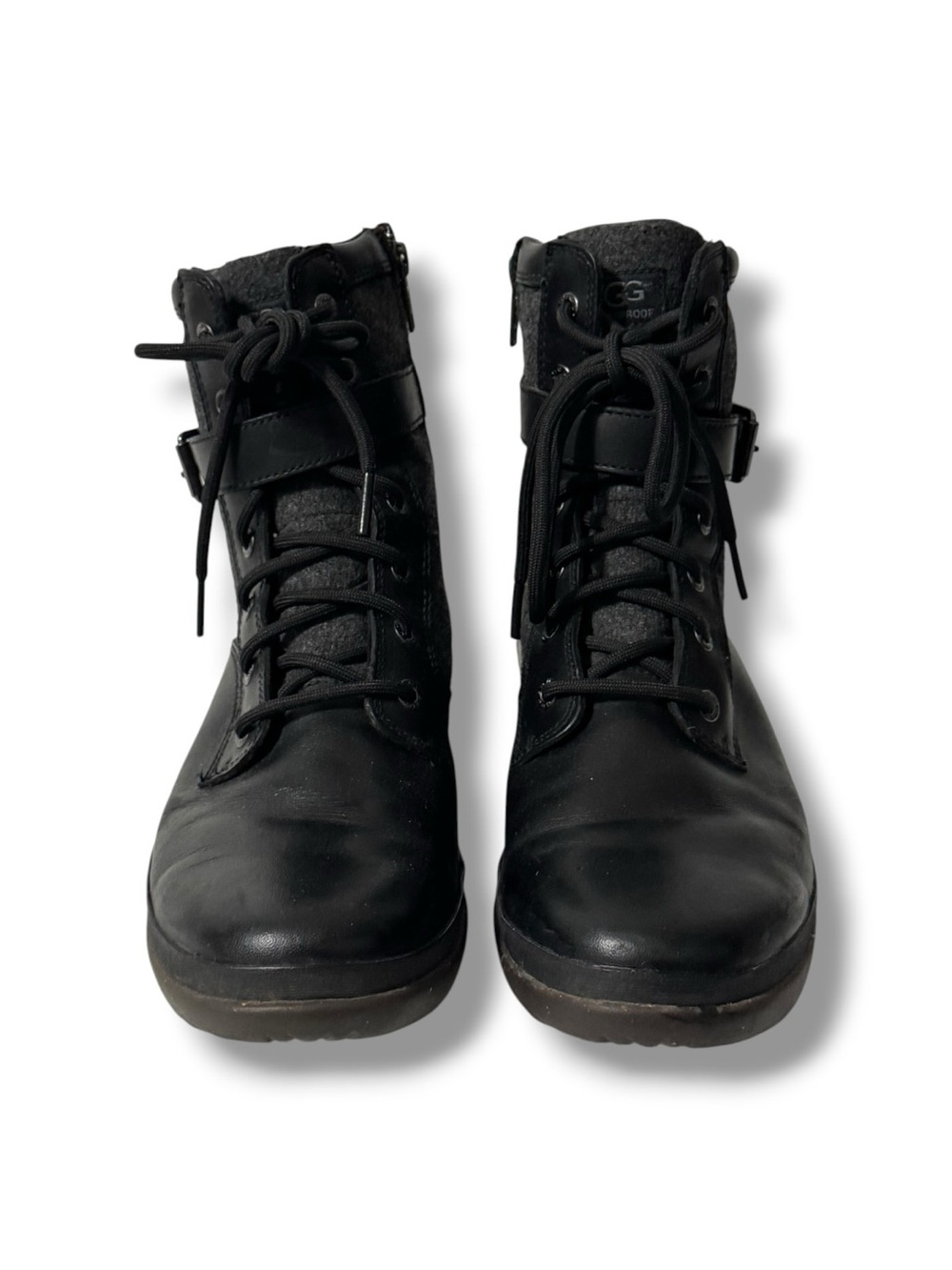 UGG Kesey Fashion Boots Women’s Size 8.5 Black Leather Round Toe Ankle Boots